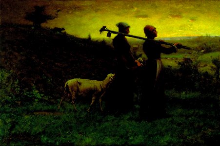 Elliott Daingerfield - Bringing home the new born lamb (1890)
