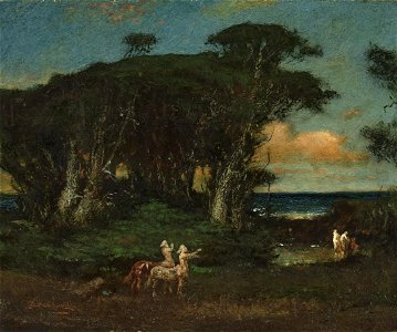 Elliott Daingerfield - Maidens Bathing with Centaurs Watching