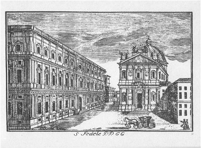 Dal Re, Marc'Antonio (1697-1766) - Vedute di Milano - 20 - San Fedele Padri Gesuiti - ca. 1745