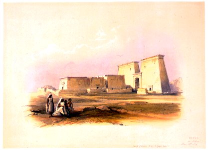 Dakke in Nubia Nov 14th 1838-David Roberts. Free illustration for personal and commercial use.