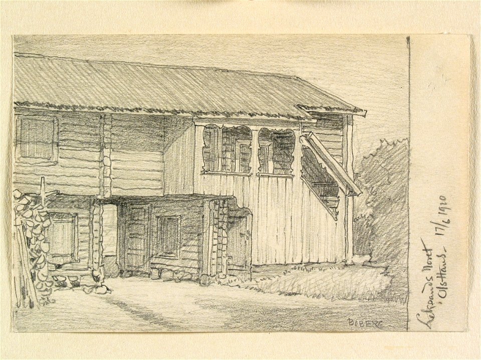 Dalarna, Leksands sn., Noret, Ols Hans. Teckning av Ferdinand Boberg - Nordiska museet - NMA.0088097