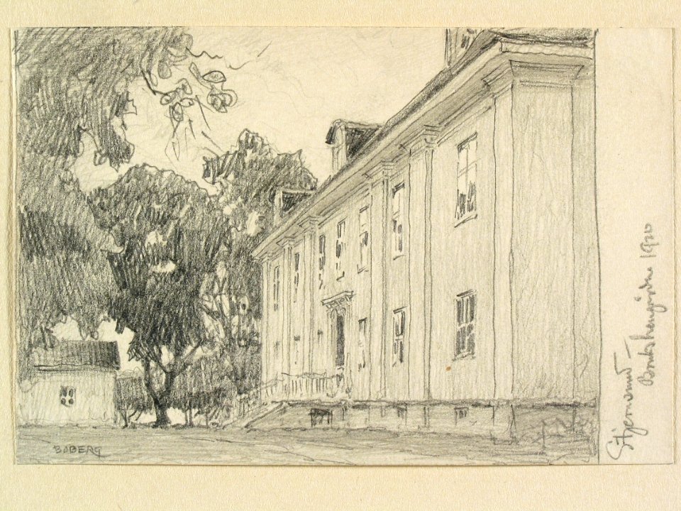 Dalarna, Husby sn., Stjärnsunds herrgård. Teckning av Ferdinand Boberg - Nordiska museet - NMA.0088789