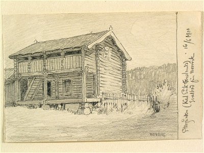 Dalarna, Ludvika sn. Storgården (Karl Erik Forslund). Svalbod från Norrvik - Nordiska museet - NMA.0088791