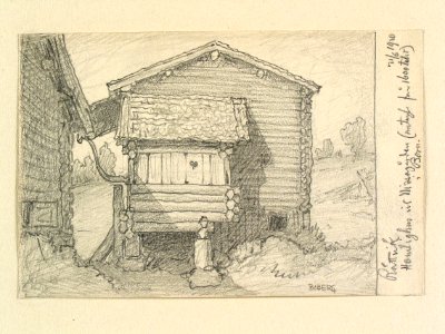 Dalarna, Rättviks sn., Born. Hemlighus vid Nissagården (antagl. från 1600-talet) i Born - Nordiska museet - NMA.0088151