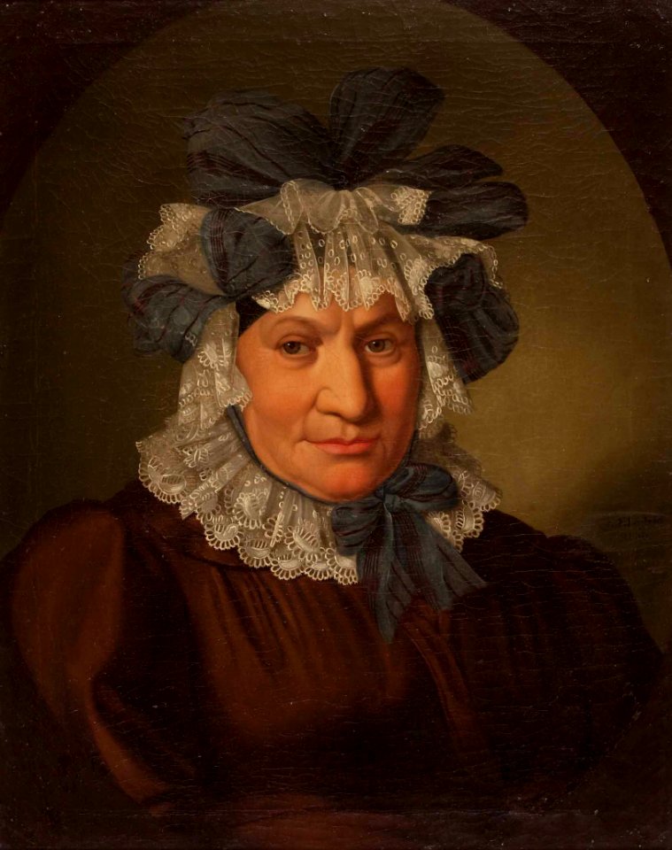 Dame mit Spitzenhaube 19Jh
