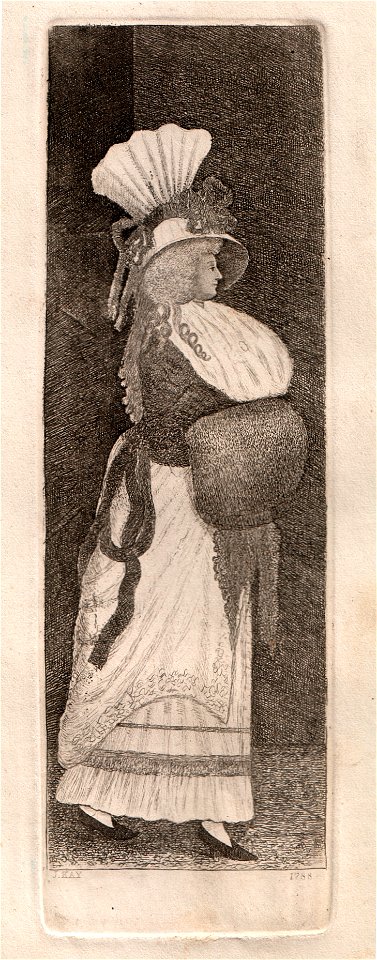 Dame mit Muff, J. Kay, 1788