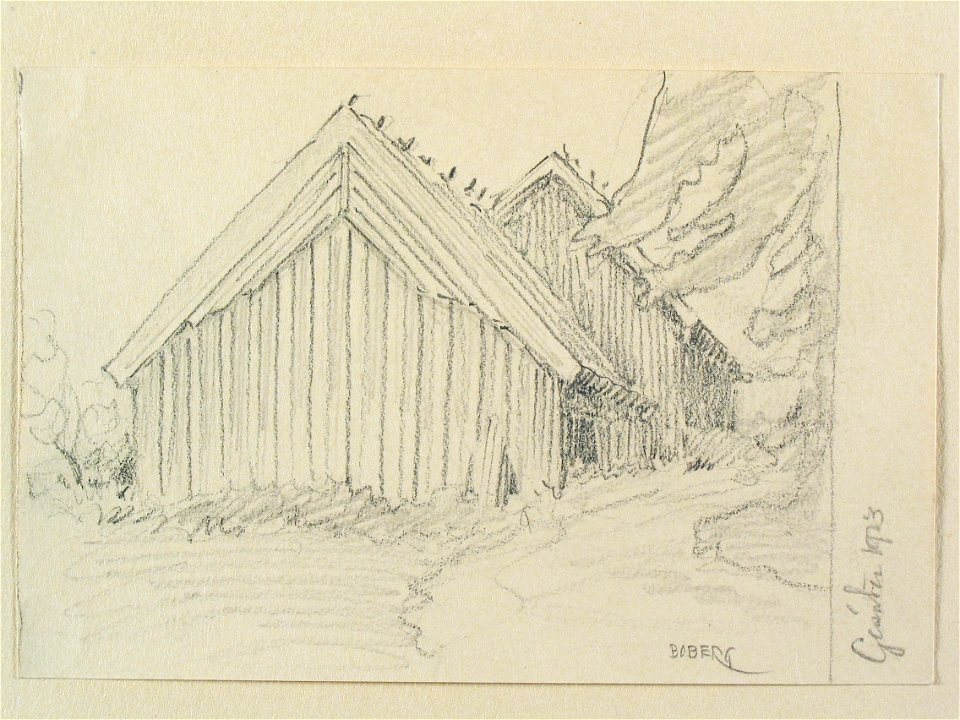 Dalsland, Gesäter. Teckning av Ferdinand Boberg - Nordiska museet - NMA.0088017