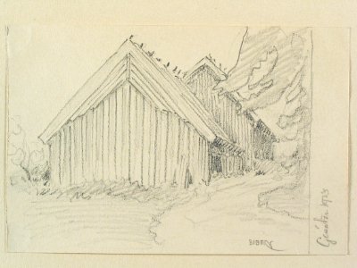 Dalsland, Gesäter. Teckning av Ferdinand Boberg - Nordiska museet - NMA.0088017