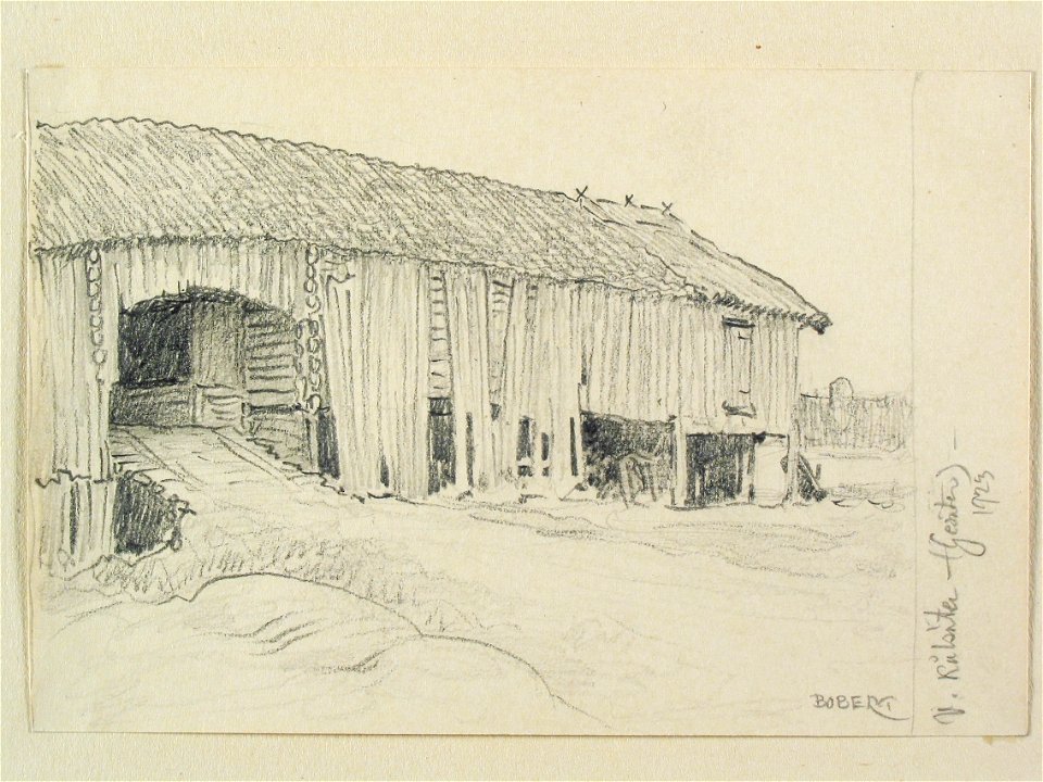Dalsland, Gesäter, Västra Kålsäter. Teckning av Ferdinand Boberg - Nordiska museet - NMA.0088015