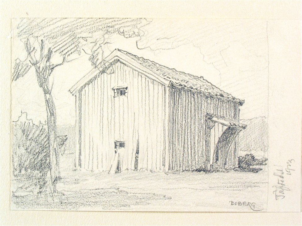 Dalsland, Töftedal. Teckning av Ferdinand Boberg - Nordiska museet - NMA.0088037