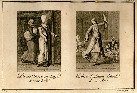 Dama Turca en trage de ir al baño - Moreno José - 1790