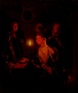 Dame bei Kerzenlicht vor einem Spiegel - Mauritshuis Den Haag