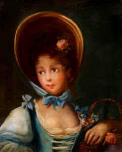 Dame mit Blumenkorb