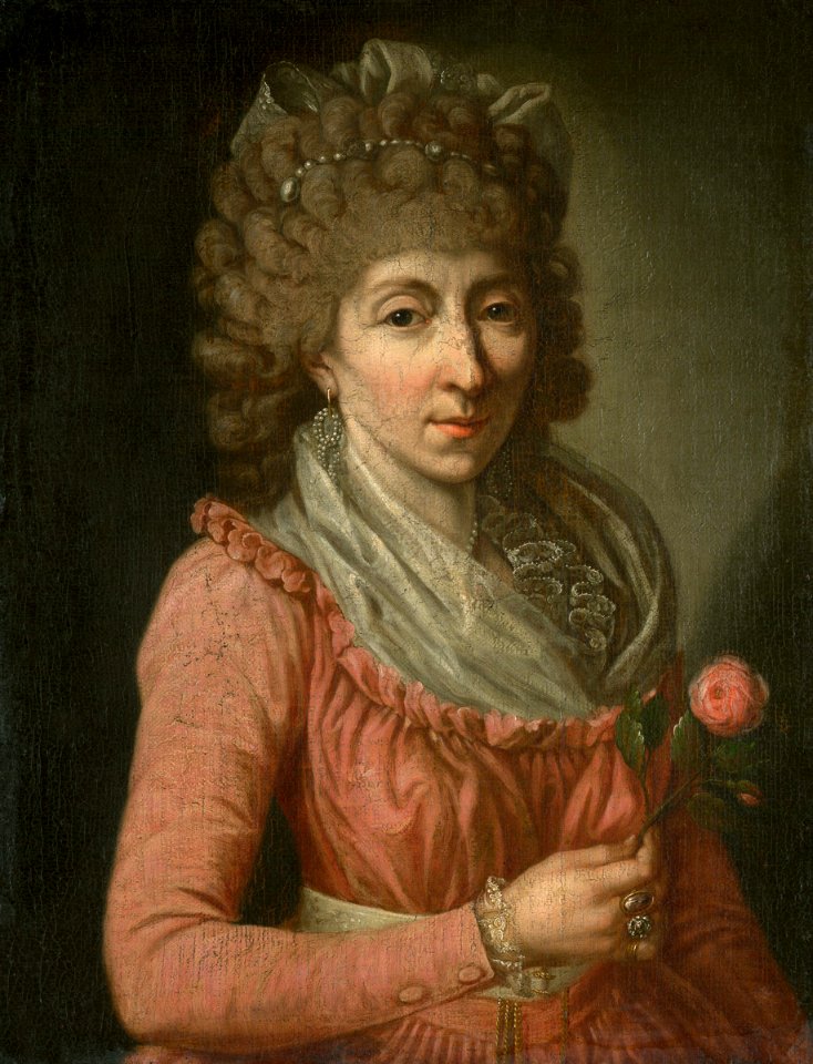 Dame mit Rose, att. to A.R.de Gasc (18th c, priv.coll)