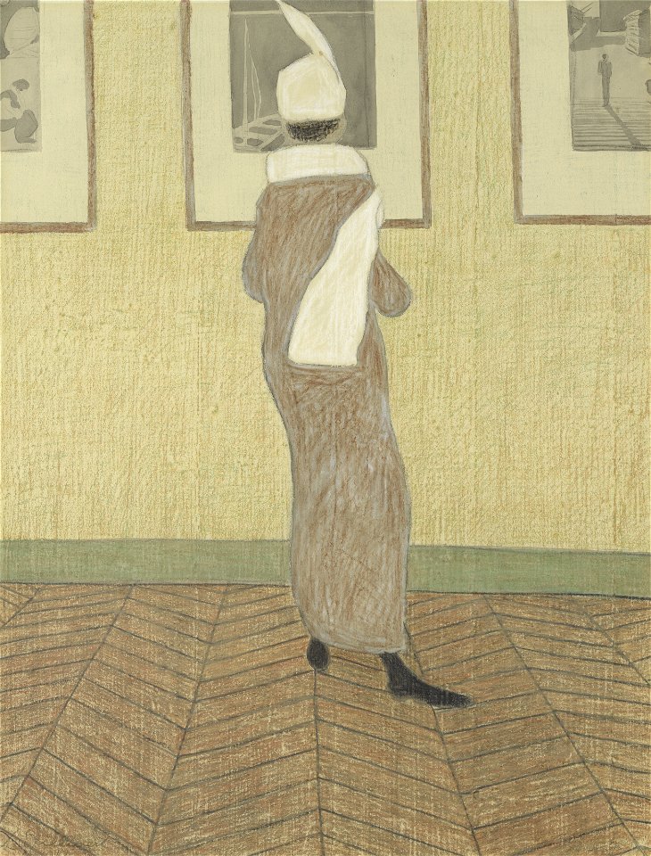 Dame in expositie, Léon Spilliaert, Mu.ZEE Oostende, K000436