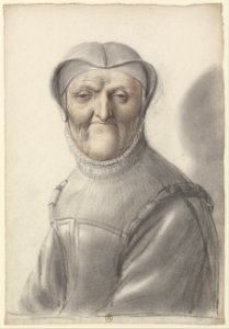Dame âgée, de face, coiffée d'un attifet (Nicolas Lagneau)