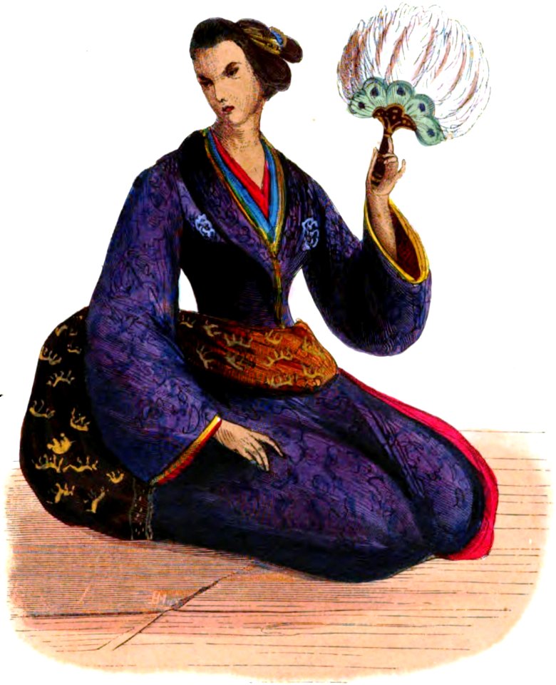 Dame Japonaise. Auguste Wahlen. Moeurs, usages et costumes de tous les peuples du monde. 1843