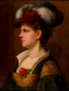 Dame mit Federhut