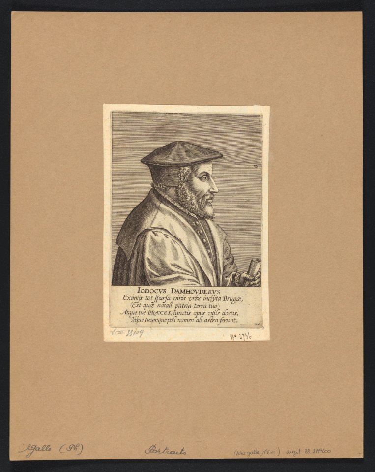 Damhoudere, Joost de 1587 print by Philip Galle, S.III 55104, Prints Department, Royal Library of Belgium