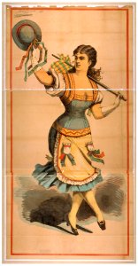 Dancing chorus girl with cane and blue hat LCCN2014637281