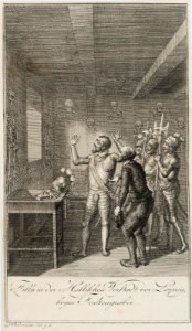 Daniel Chodowiecki - Tilly in der Hallischen Vorstadt von Leipzig, beym Todtengräber