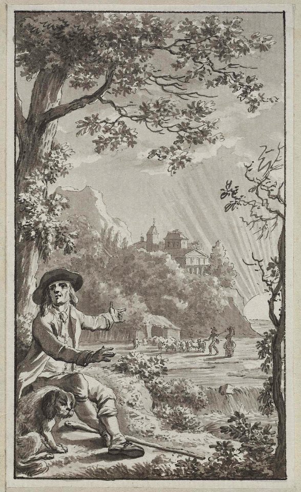 Daniel Chodowiecki - Man Resting by the Wayside - WGA04830