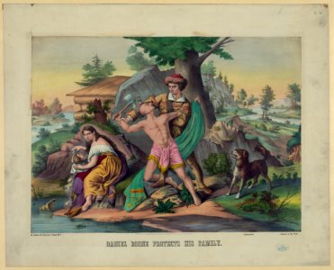 Daniel Boone protects his family LCCN92504615