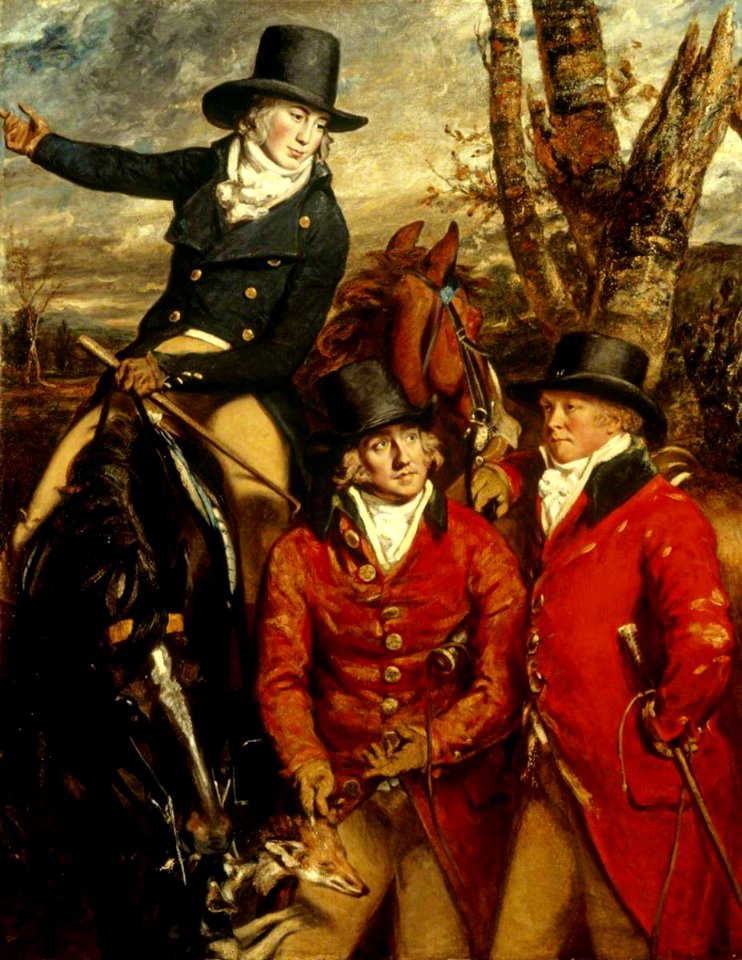 Daniel Gardner (1750-1805) - Sir William Heathcote (1746–1819), 3rd Bt, the Reverend William Heathcote and Major Vincent Hawkins Gilbert, out Hunting - 597927 - National Trust