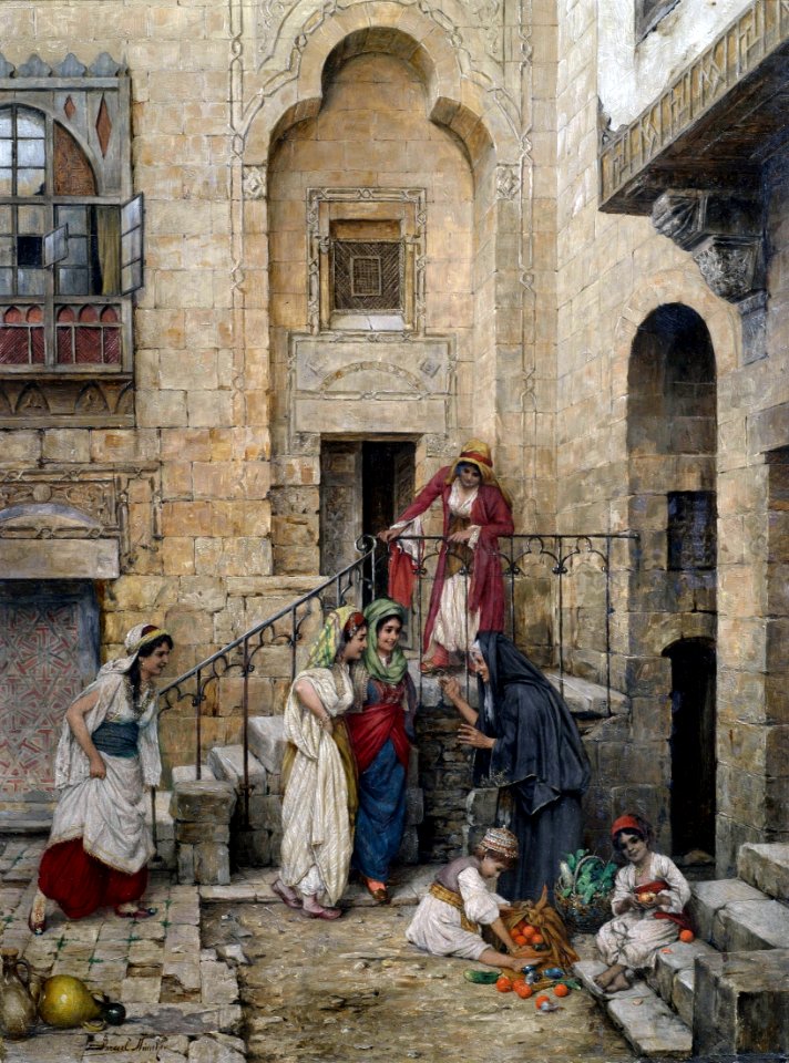 Daniel Israel Haremsdamen im Innenhof eines Palastes