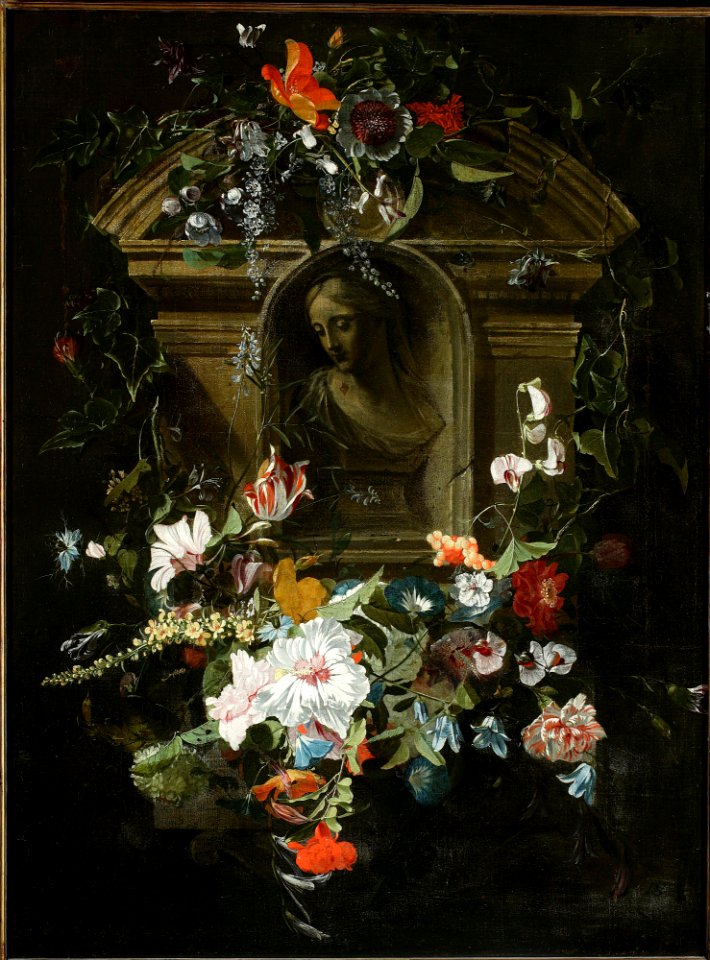Daniel Seghers - Bust of a woman in a circle of flowers - M.Ob.1029 MNW - National Museum in Warsaw