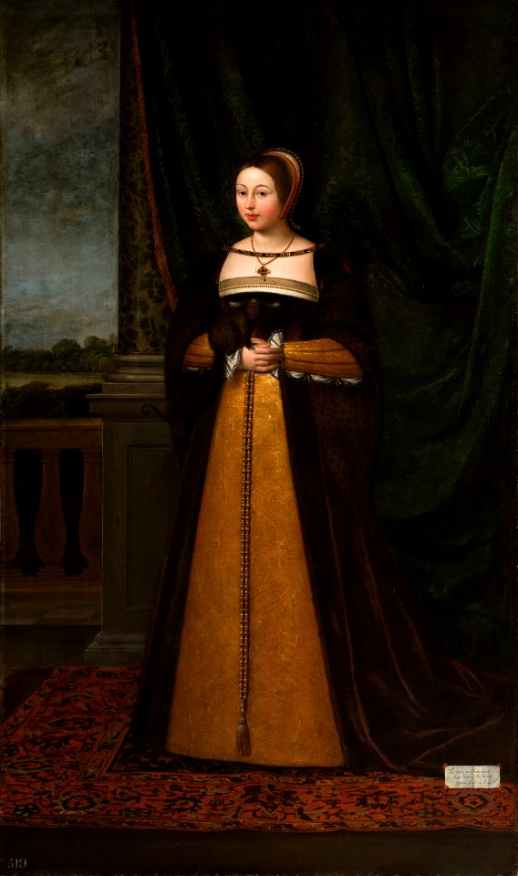 Daniel Mytens (c. 1590-1647) - Margaret Tudor, Queen of Scotland (1489-1541) - RCIN 401181 - Royal Collection