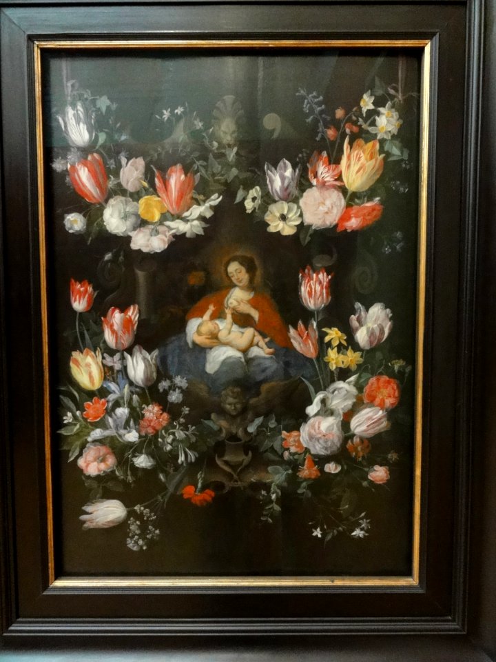 Daniel Seghers — Die heilige Familie in blumengeschmückter Kartusche