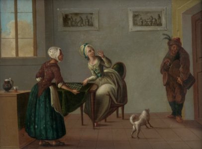 Daniel Nikolaus Chodowiecki - Veštenie z karát (Canasta) - M 385 - Ernest Zmeták Art Gallery