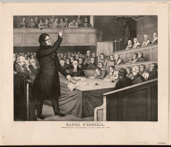 Daniel O'Connell - defending the rights of his countrymen in the courts of Dublin, Feb. 4, 1844 - J.H. Daniels, Lith. LCCN2003665022