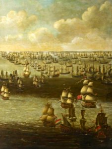 Daniel Schellinks (1627-1701) (attributed to) - HMS 'Tiger' Attacked by Eight Dutch Privateers, 26 August 1672 - BHC0304 - Royal Museums Greenwich
