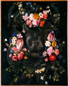 Daniel Seghers - Anna te drieen in garland of flowers