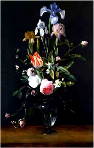 Daniel Seghers - Flowers in a Glass Vase