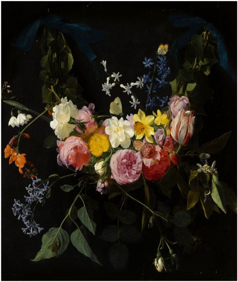 Daniel Seghers - A swag of flowers