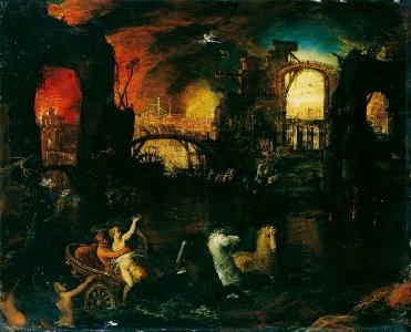 Daniel van Heil (Attr.) - The flight from burning Troy
