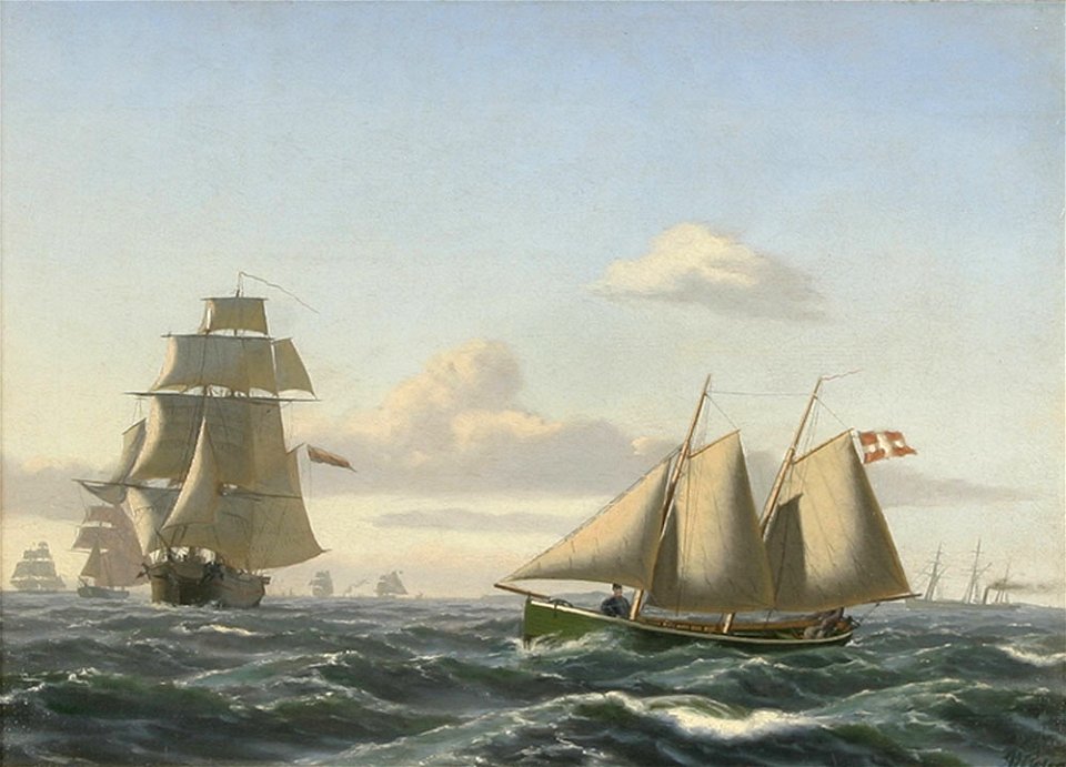 Danish Customs Sail to Russian Merchant Ships, by John Eric Christian Petersen