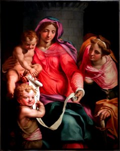 Daniele da volterra, madonna col bambino, san giovannino e santa barbara, 1545-50 ca