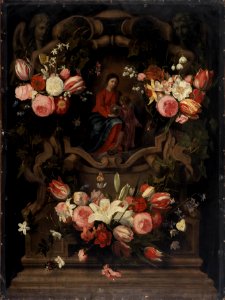Daniël Seghers, Erasmus Quellinus II - Flower garland with Immaculate Conception