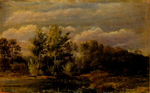 Dankvart Dreyer - A forest lake surrounded by birches. Study. - Google Art Project