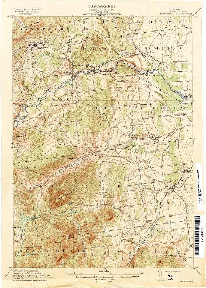 Dannemora New York USGS topo map 1911 - Free Stock Illustrations ...