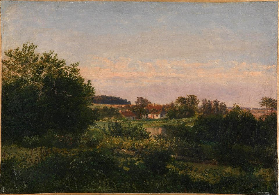 Dankvart Dreyer - Landscape with a Cottage beside a Pond - KMS6886 - Statens Museum for Kunst