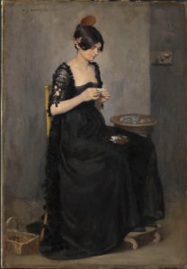 William Turner Dannat - Spanish Girl making Cigarettes - NG.M.00401 - National Museum of Art, Architecture and Design