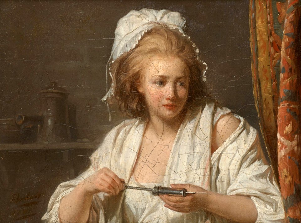 Danloux - Young woman holding a syringe