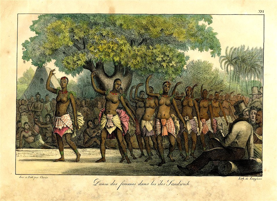 Danse les Femmes dans les iles Sandwich (Womens dance in the Sandwich Islands) (BM Oc2006,Prt.94)