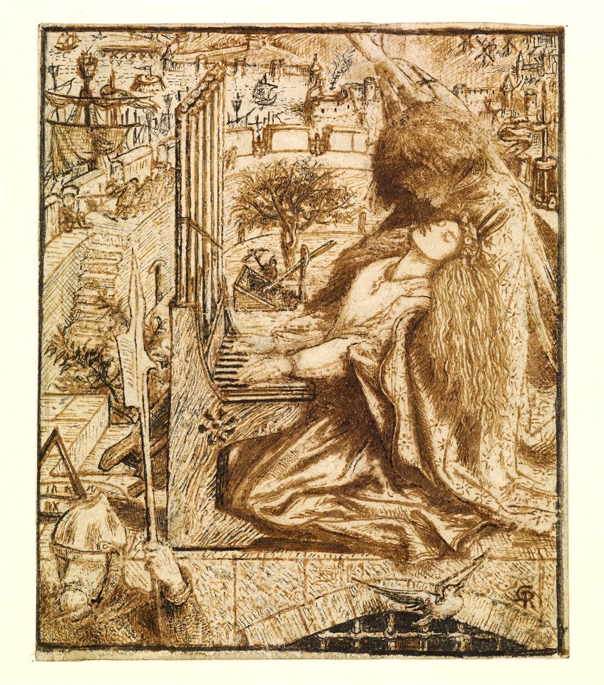 Dante Gabriel Rossetti - Design for Moxon's Tennyson - Saint Cecilia - Google Art Project