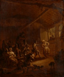 Dansende boeren in een schuur Rijksmuseum SK-A-2505